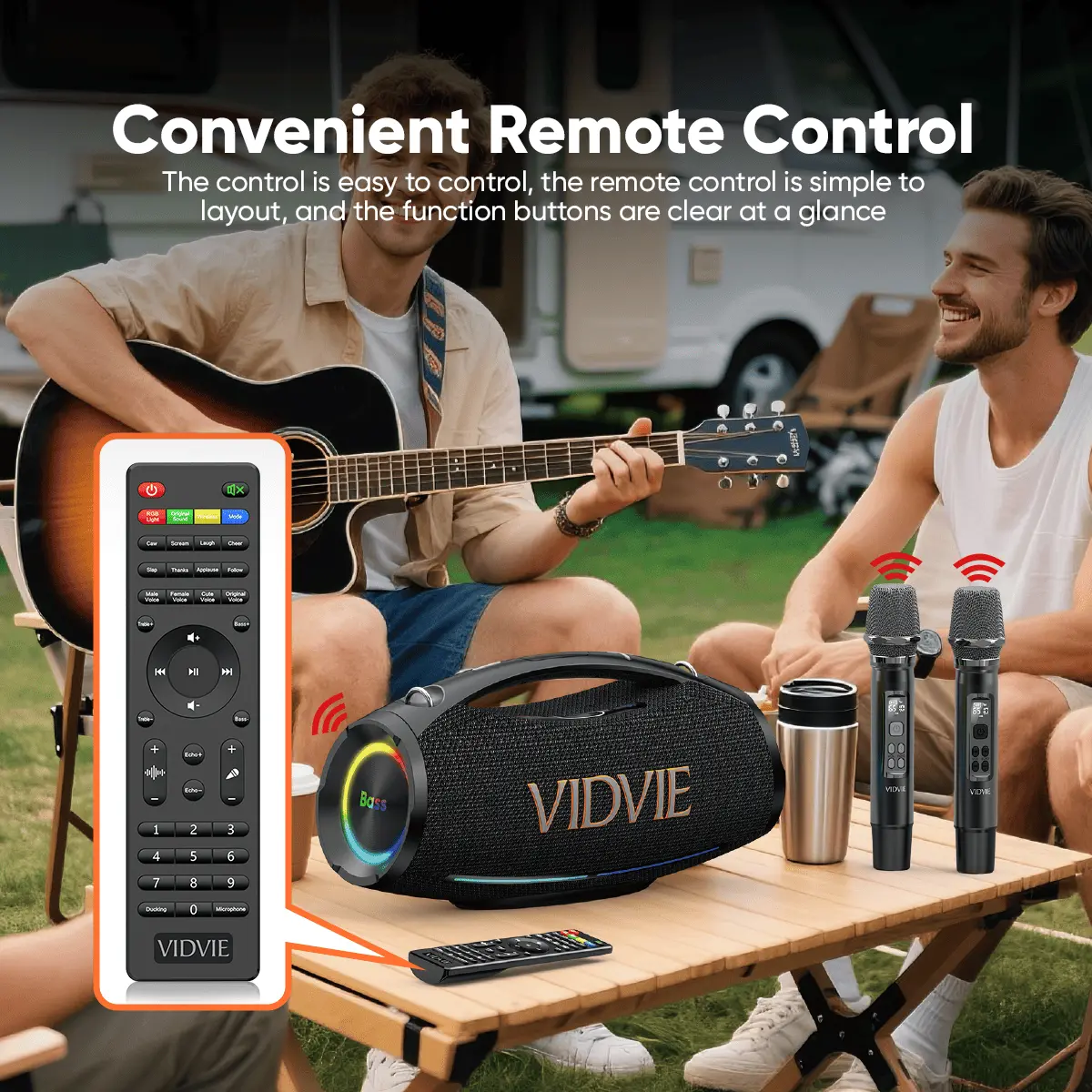 200W TWS Speaker With Dual Wireless Microphone and Remote Control thumbnail 11