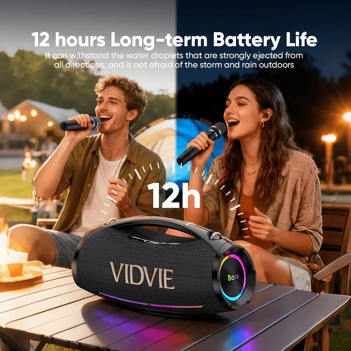 200W TWS Speaker With Dual Wireless Microphone and Remote Control thumbnail 8