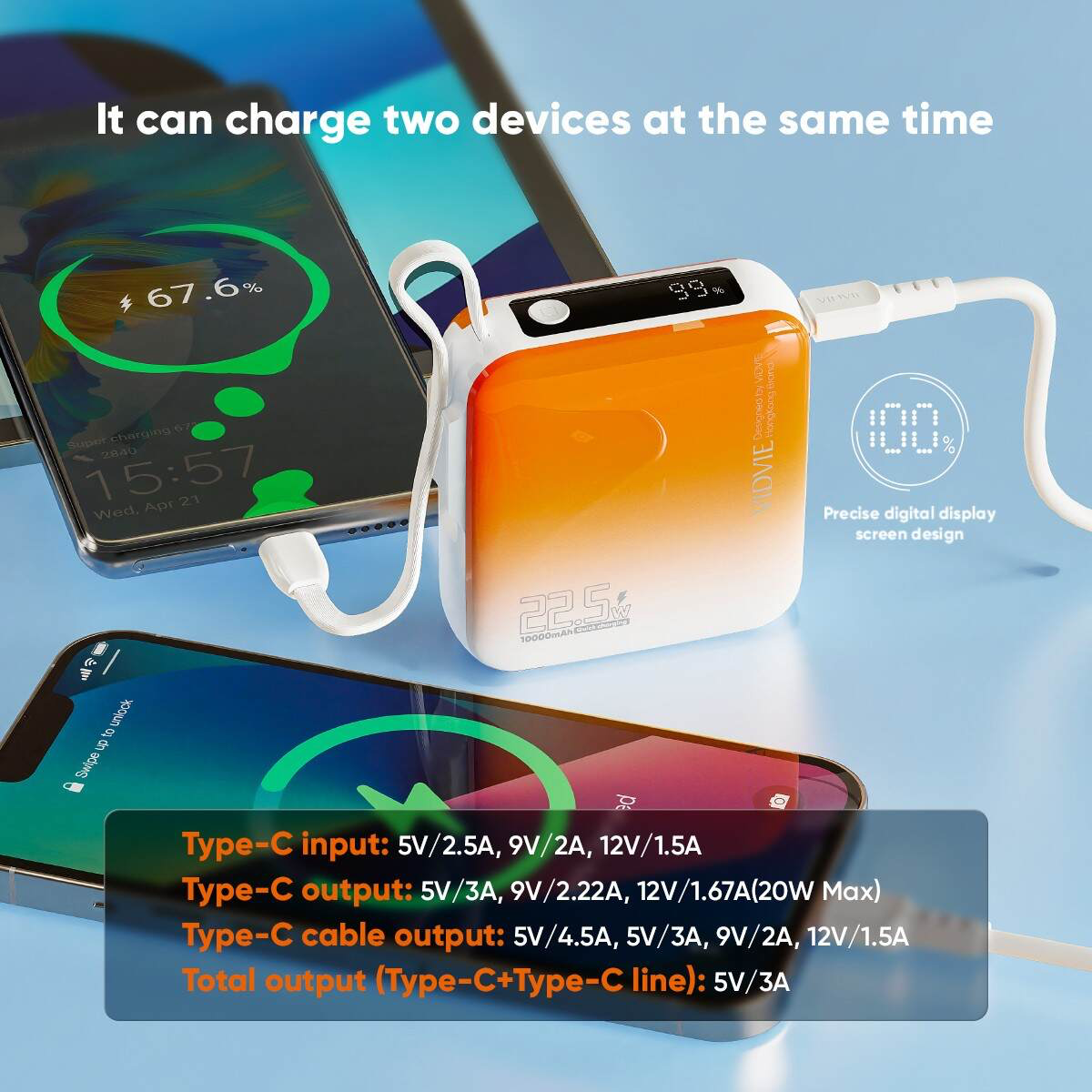Portable 10,000mah powerbank| 22,5watts fast charge thumbnail 6