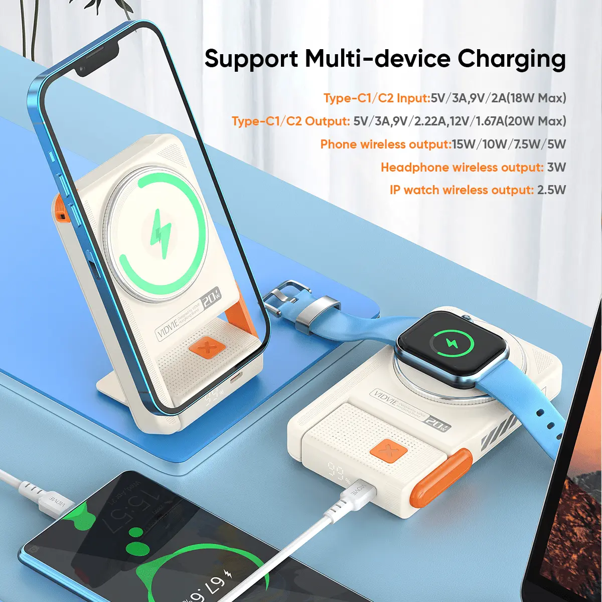 3-IN-1 Magnetic Wireless Charging Power Bank thumbnail 6