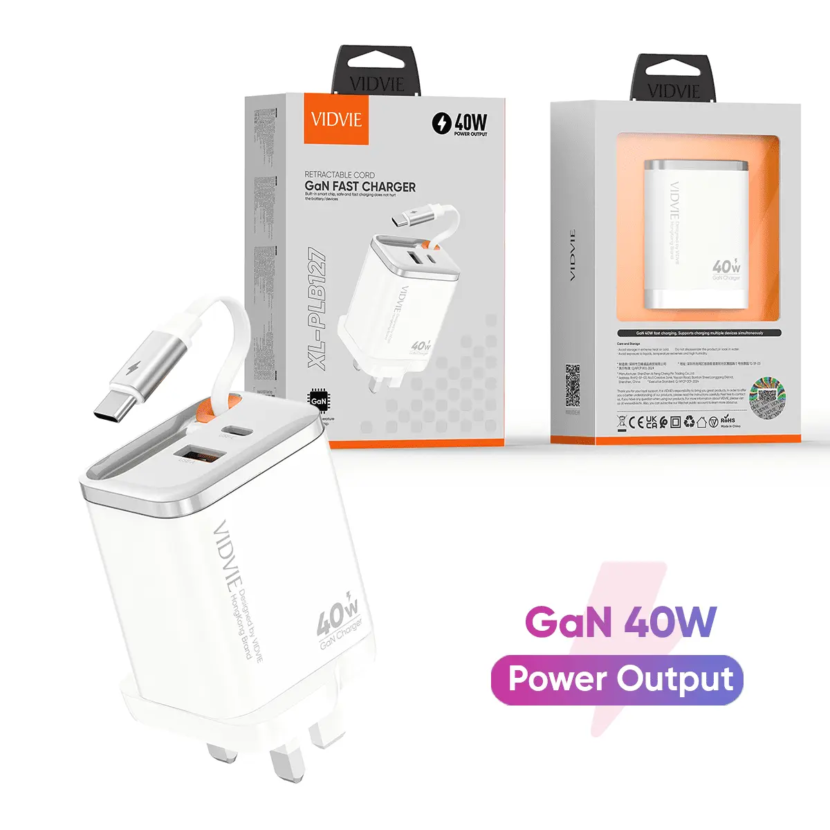 Retractable cord GAN Fast charger thumbnail 8
