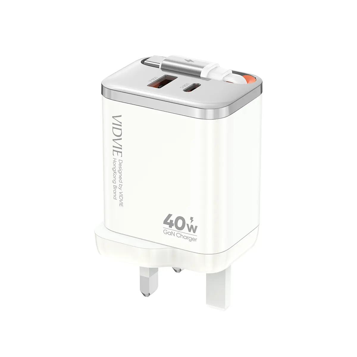 Retractable cord GAN Fast charger