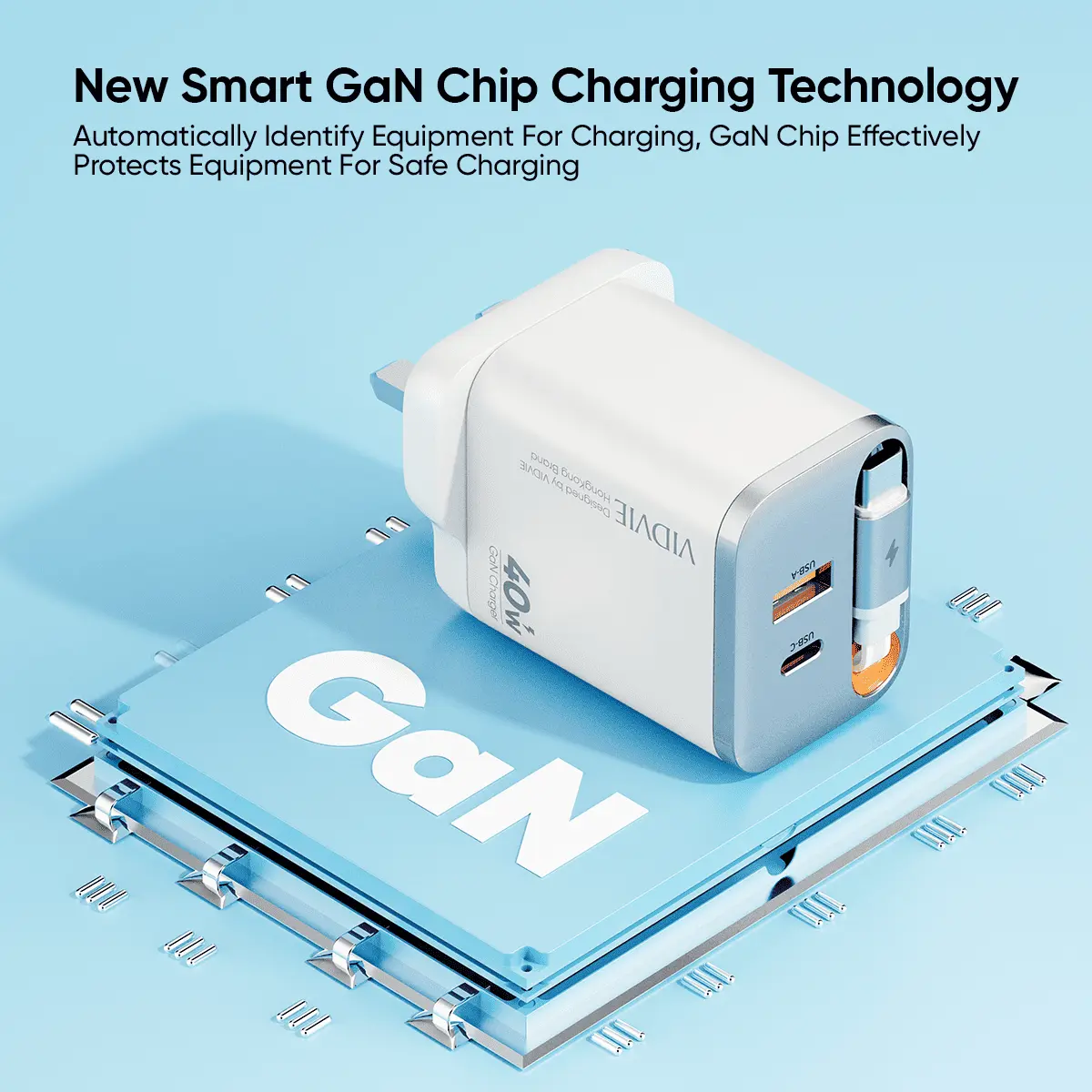 Retractable cord GAN Fast charger thumbnail 3