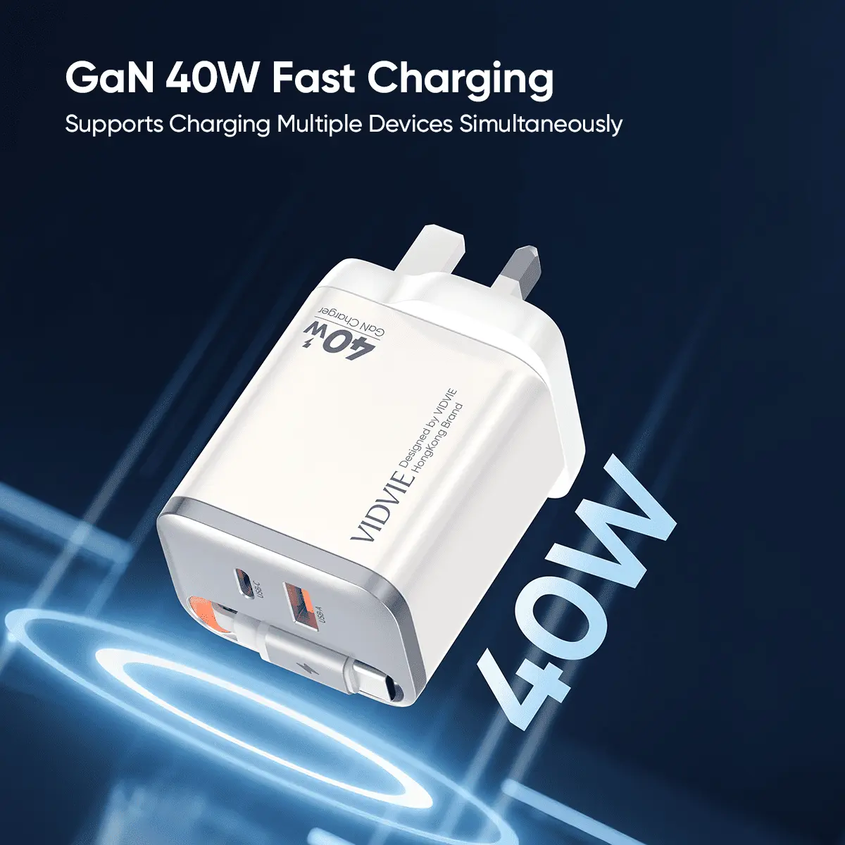 Retractable cord GAN Fast charger thumbnail 5