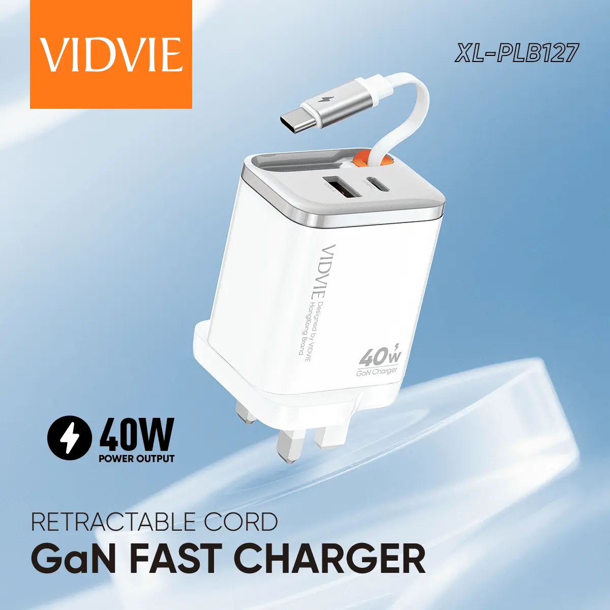 Retractable cord GAN Fast charger thumbnail 2