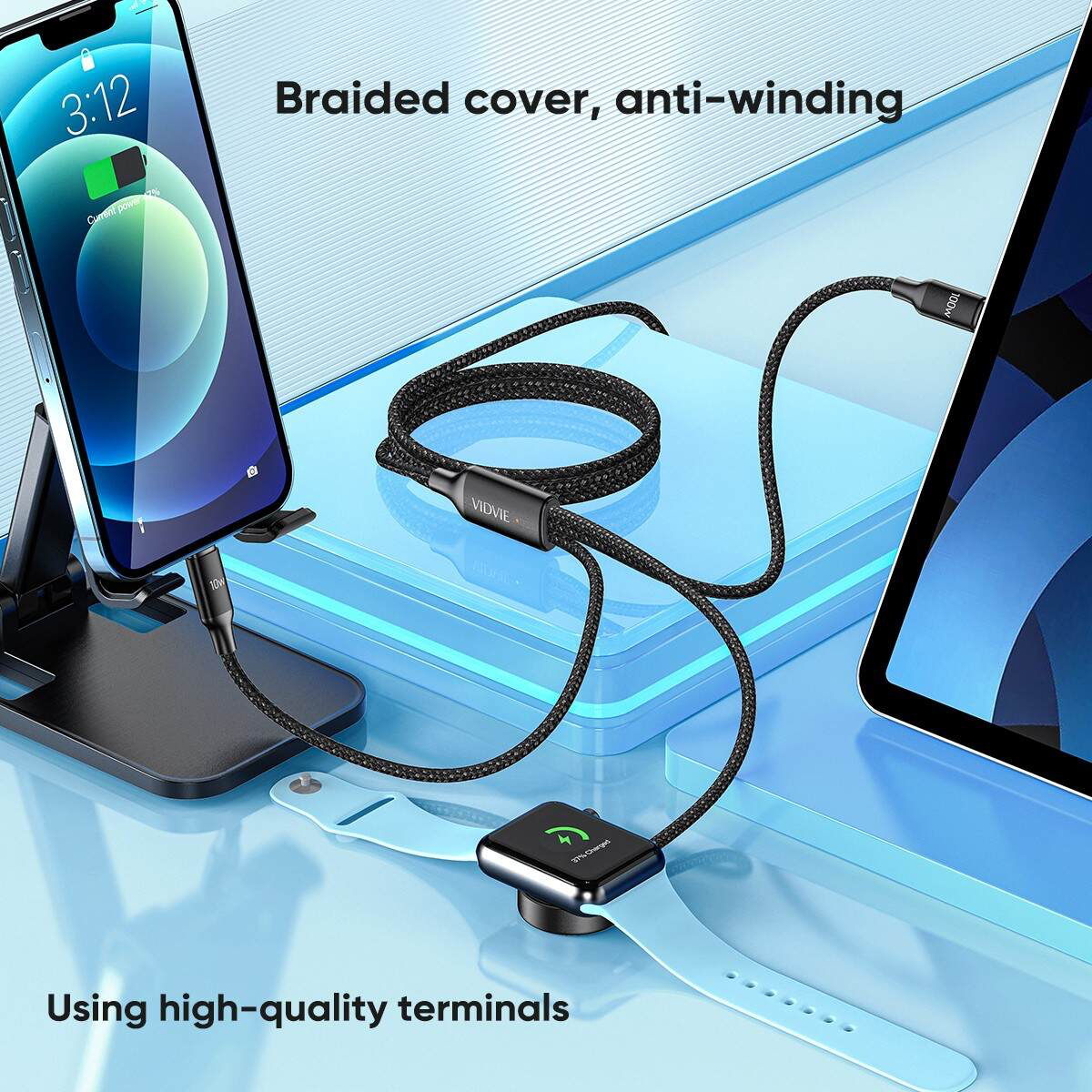 3 in 1 Fast charge cable. watch, phone and earbud. thumbnail 5