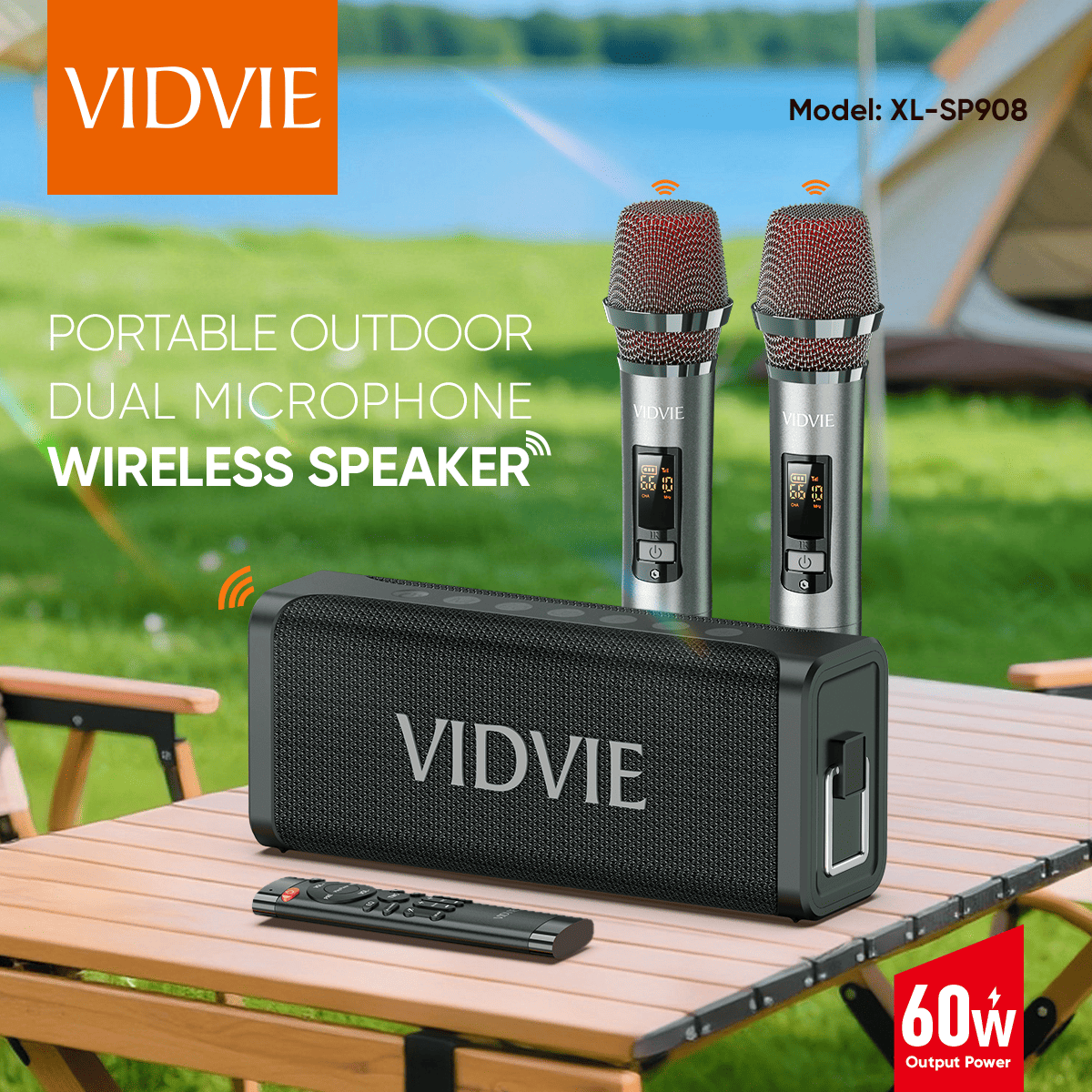 portable 60watts wireless speaker with dual microphones. thumbnail 3