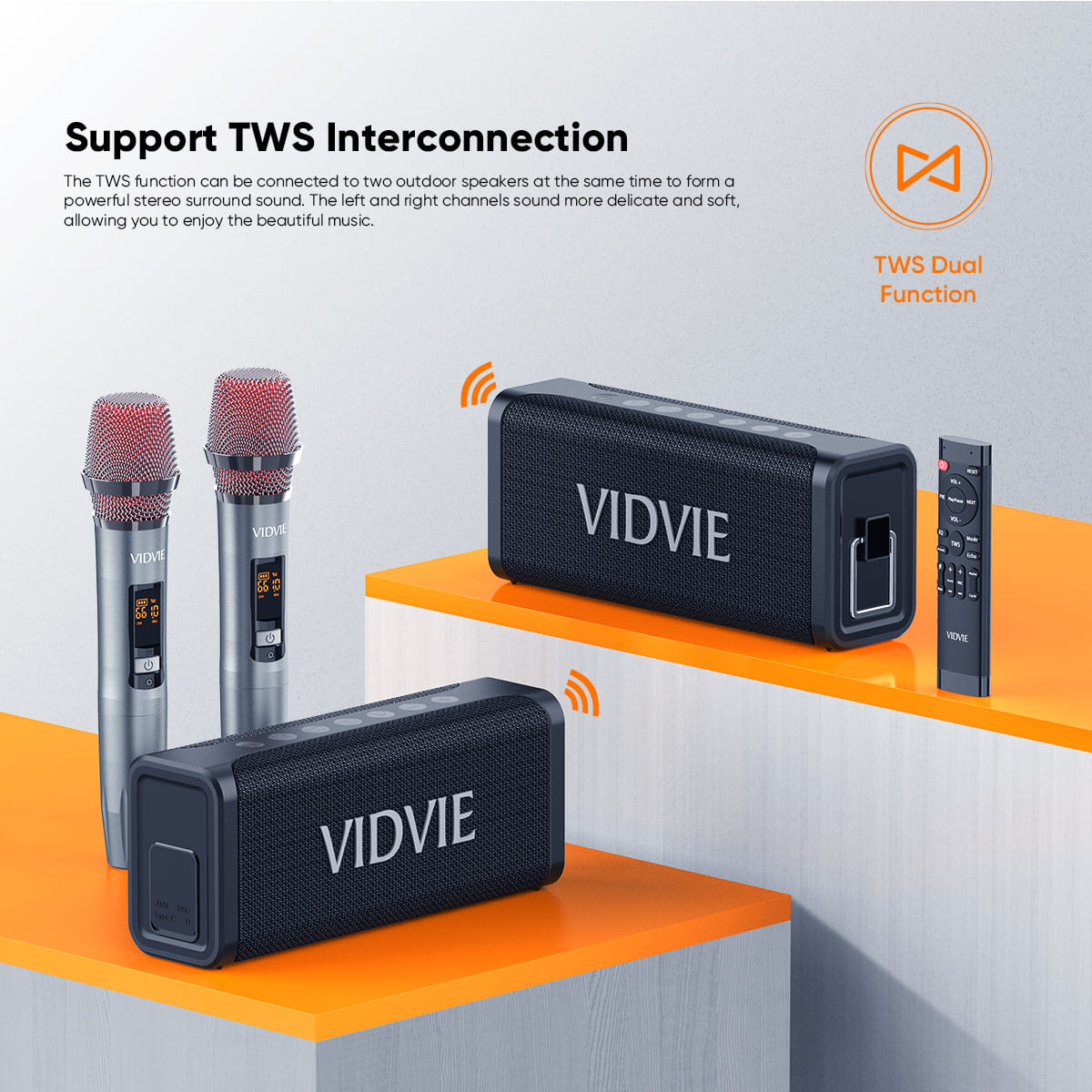 portable 60watts wireless speaker with dual microphones. thumbnail 10