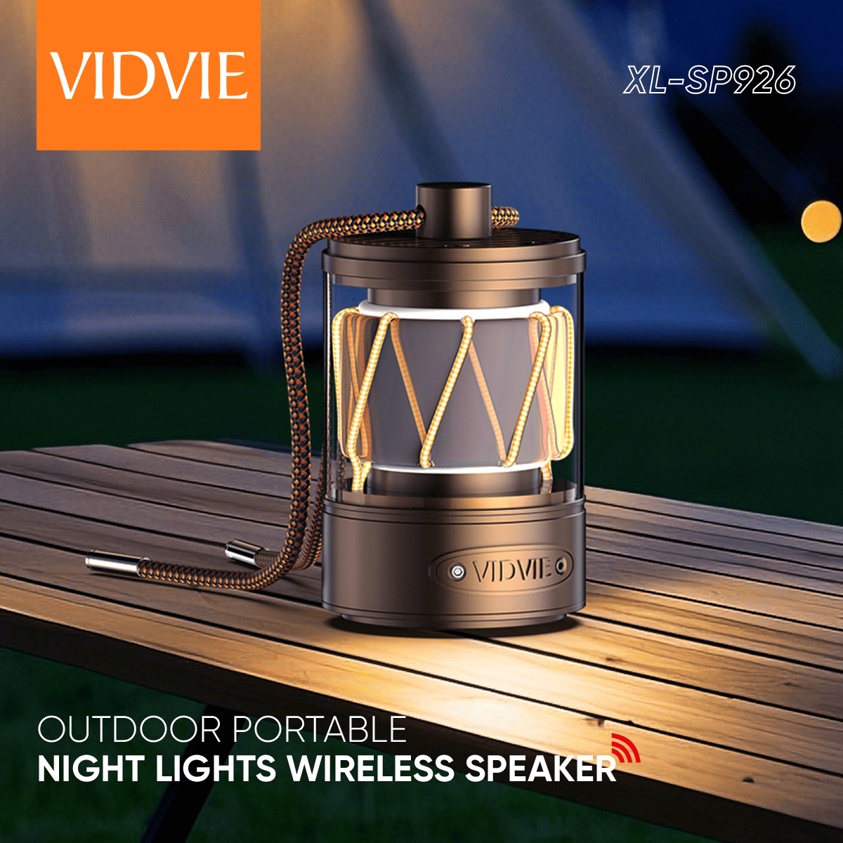 10W Outdoor Portable Night Lights Wireless Speaker thumbnail 2