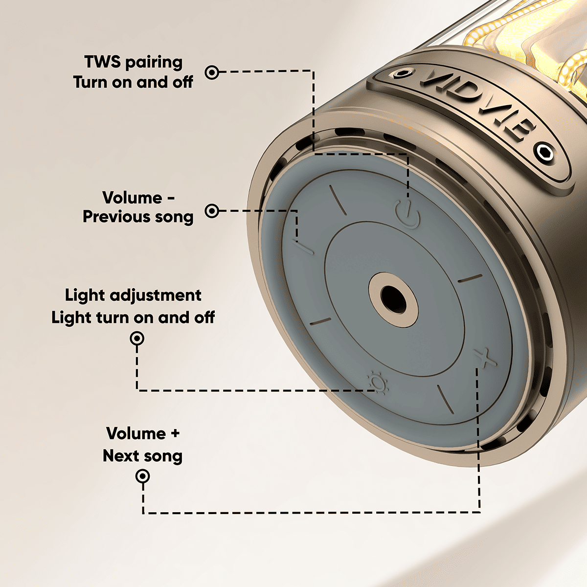 10W Outdoor Portable Night Lights Wireless Speaker thumbnail 3