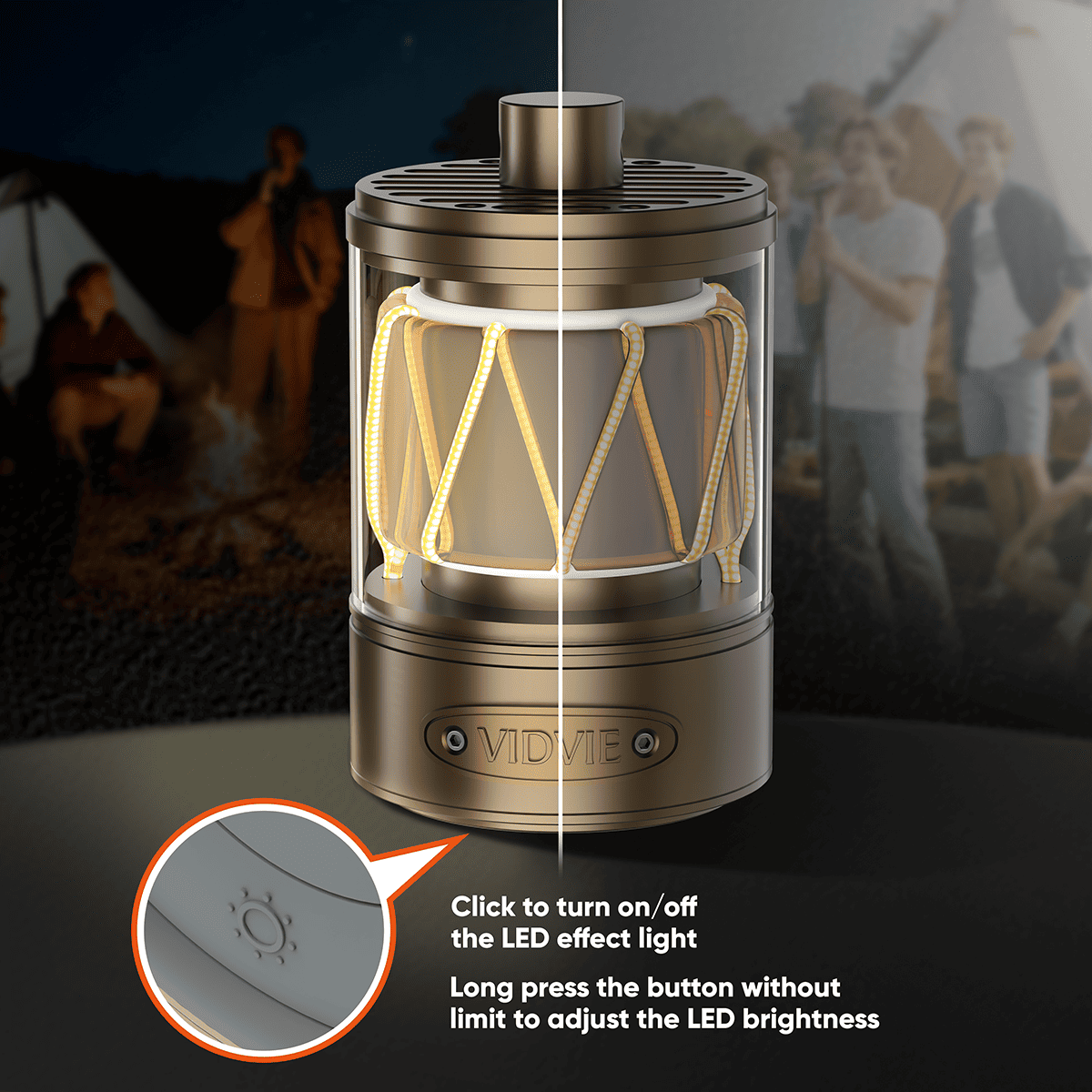 10W Outdoor Portable Night Lights Wireless Speaker thumbnail 4