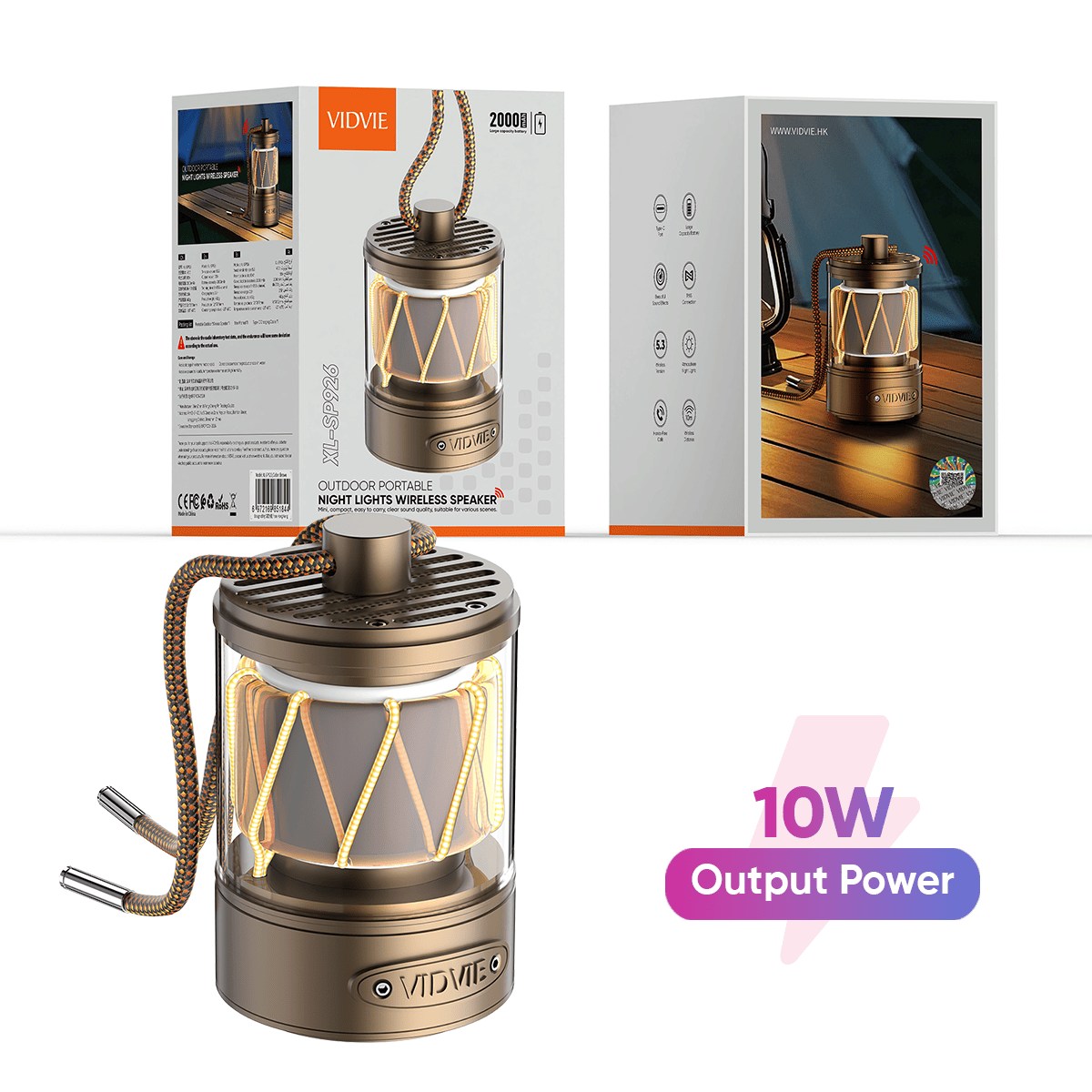 10W Outdoor Portable Night Lights Wireless Speaker thumbnail 9