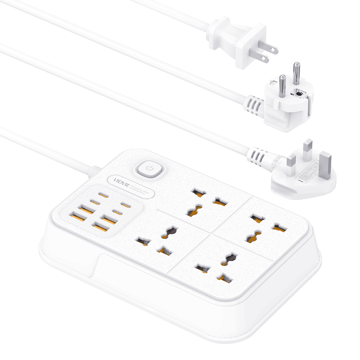 2500watts 4 USB + 4 Type-C Power Strip.