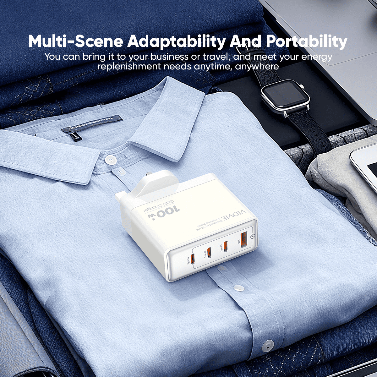 Single USB & Three Type-C GaN 100W Fast Charger thumbnail 8