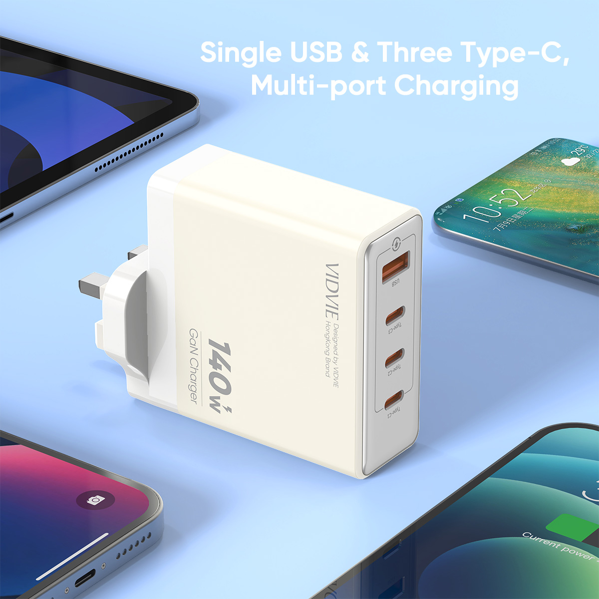 Single USB & Three Type-C GaN 140W Fast Charger thumbnail 3