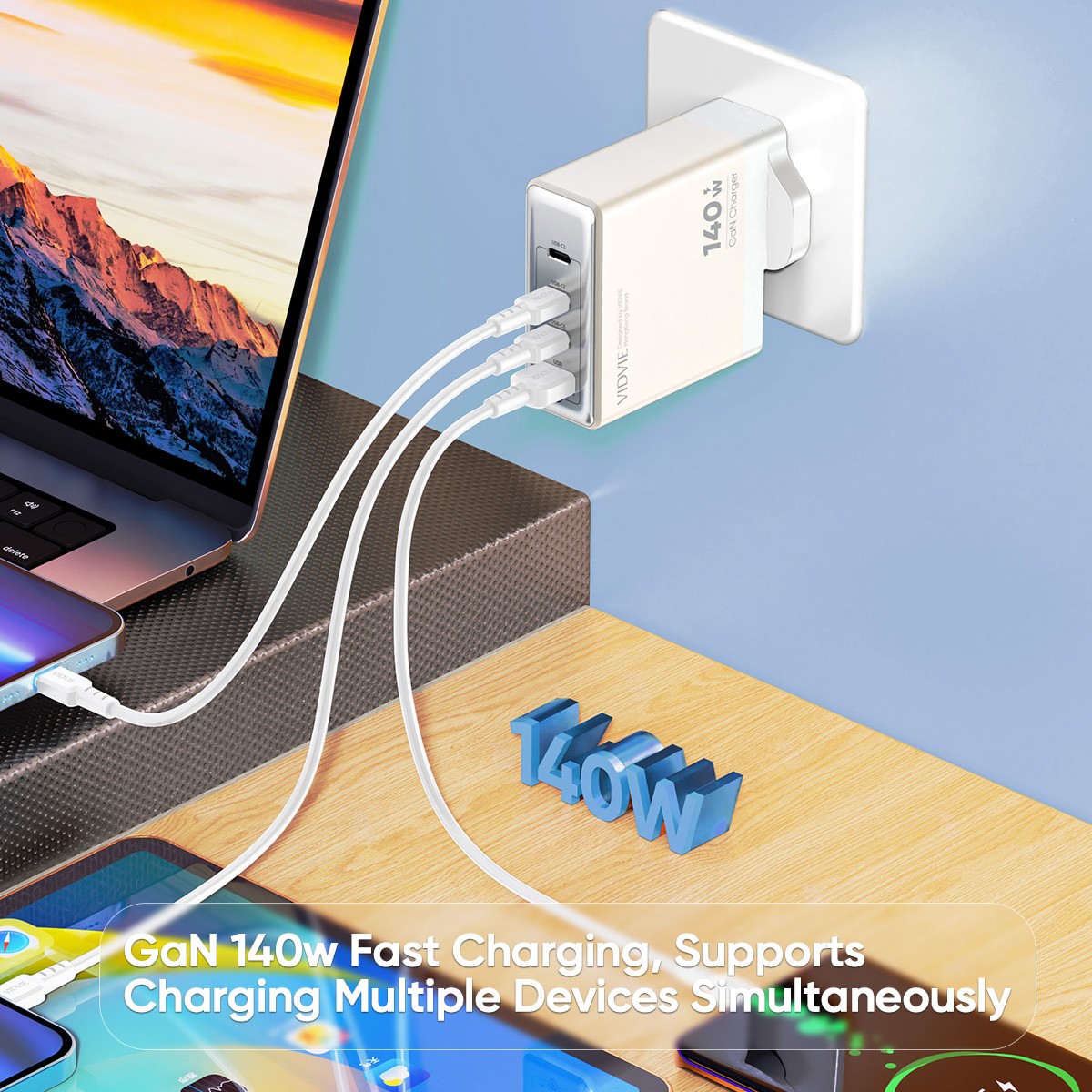 Single USB & Three Type-C GaN 140W Fast Charger thumbnail 7
