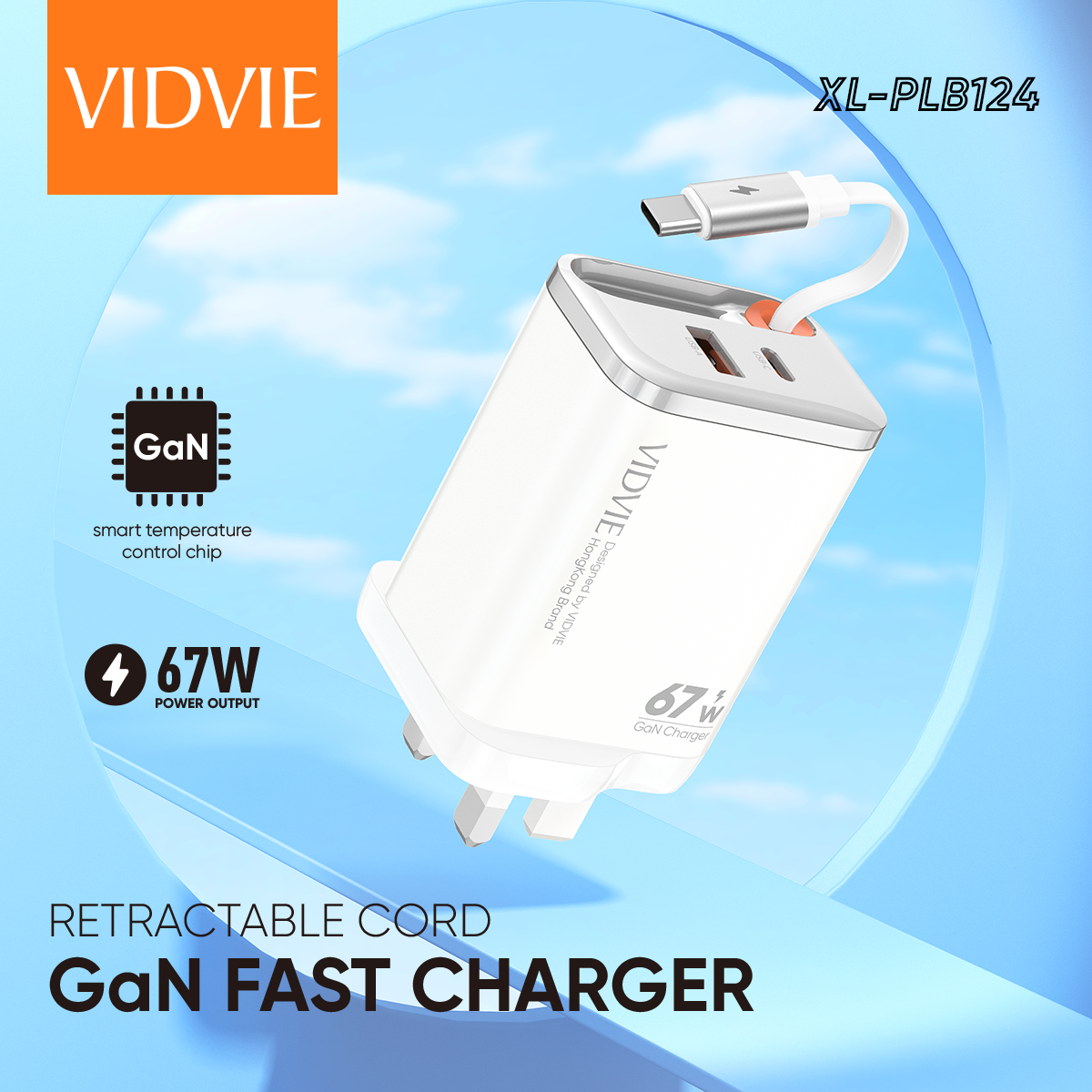 Retractable Cord GaN 67W Fast Charger thumbnail 2