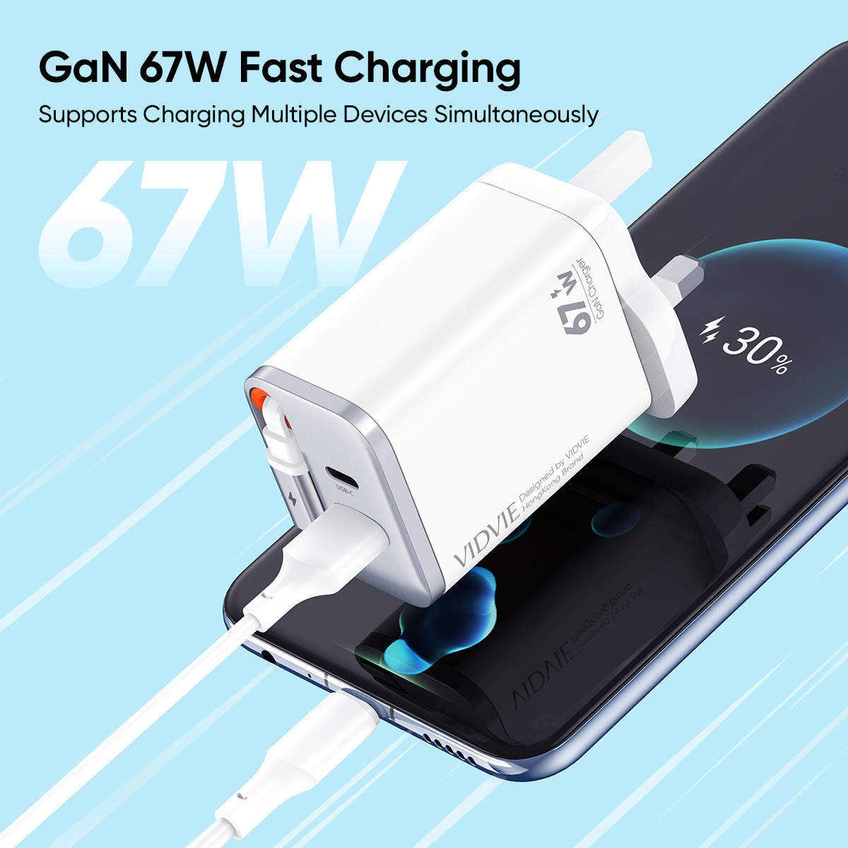 Retractable Cord GaN 67W Fast Charger thumbnail 7