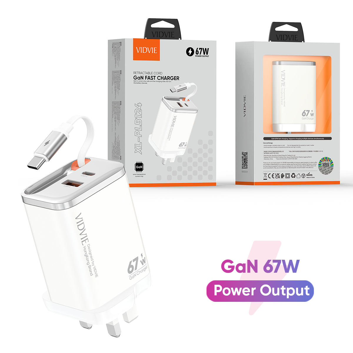 Retractable Cord GaN 67W Fast Charger thumbnail 6