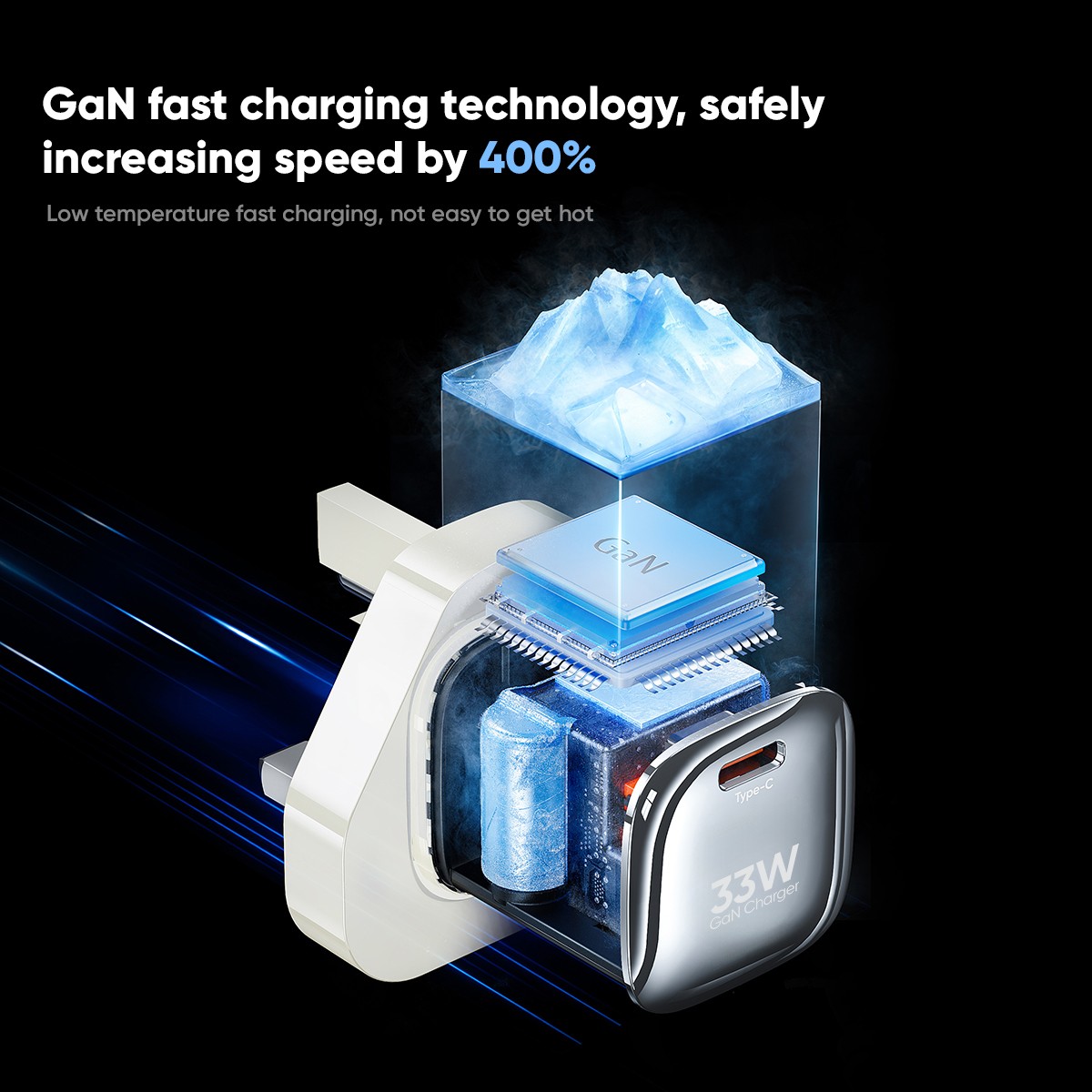 GaN Single Type-C 60W Fast Charger | Type c to typec cable. thumbnail 5