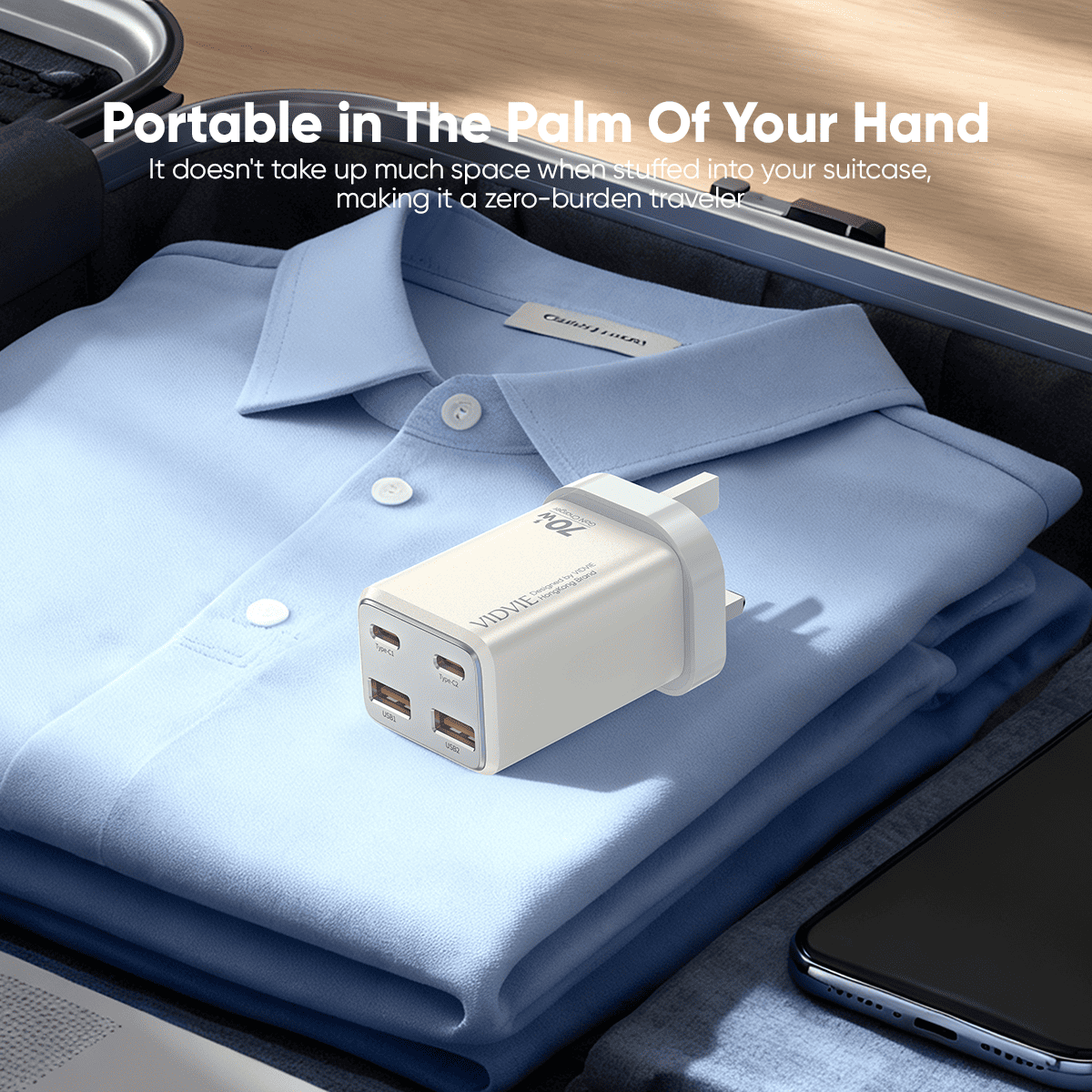 GaN Dual USB & Dual Type-C 70W Fast Charger thumbnail 5