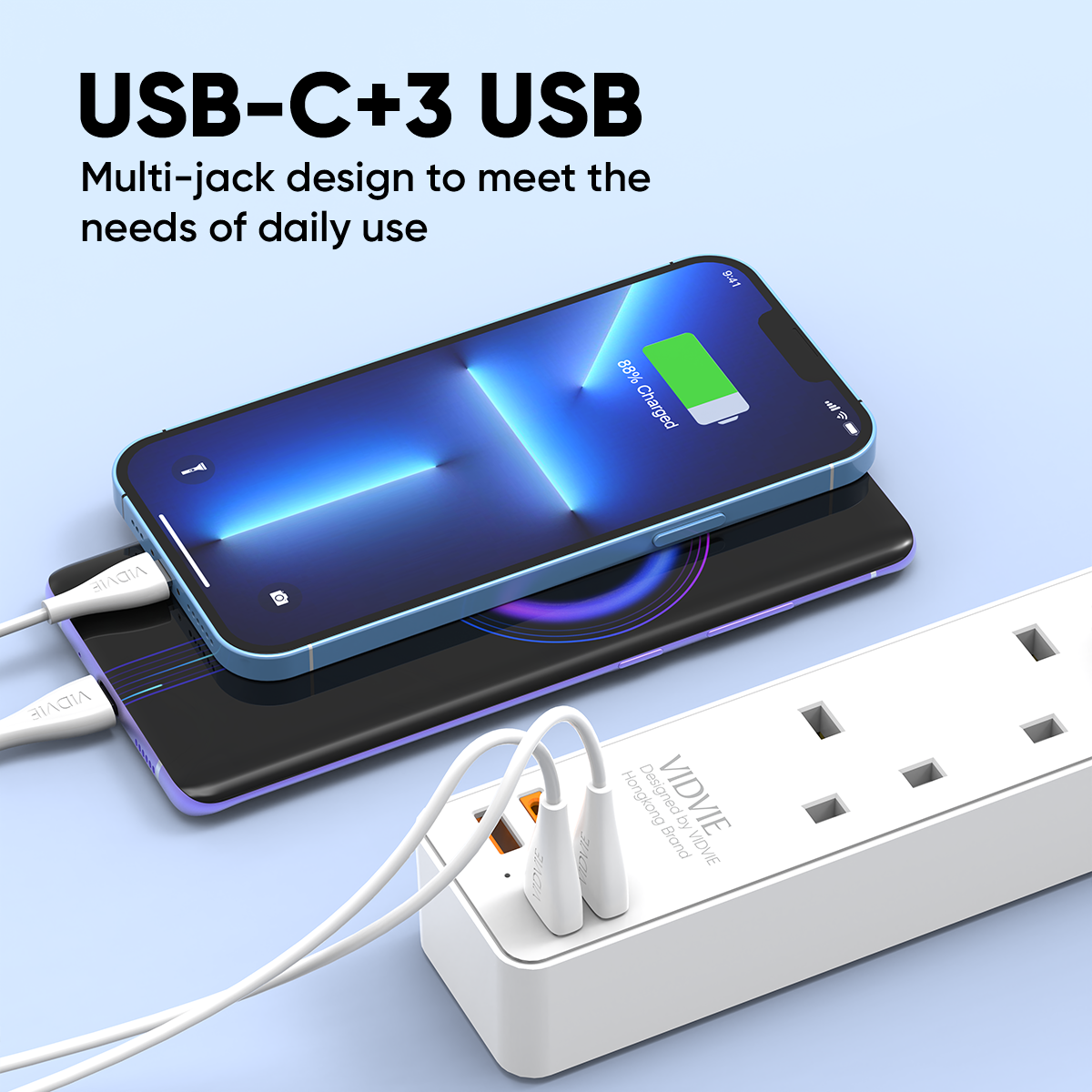4 Ports extention sockets with 3120W fast charge thumbnail 5
