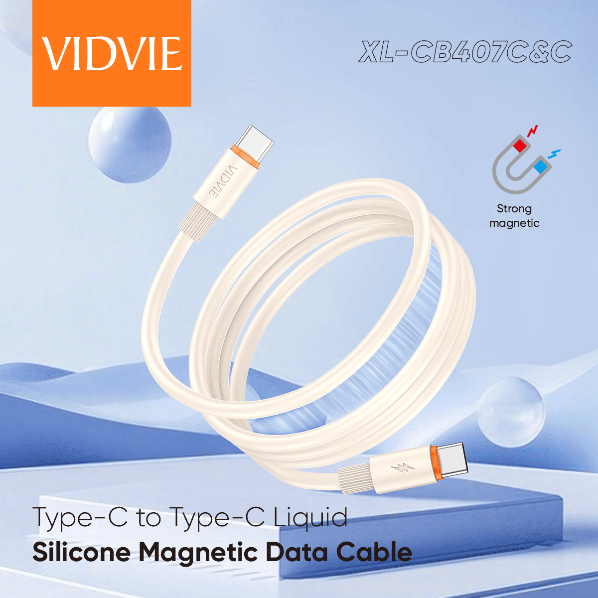 Type-C to Type-C 60W Liquid Silicone Magnetic Cable thumbnail 2