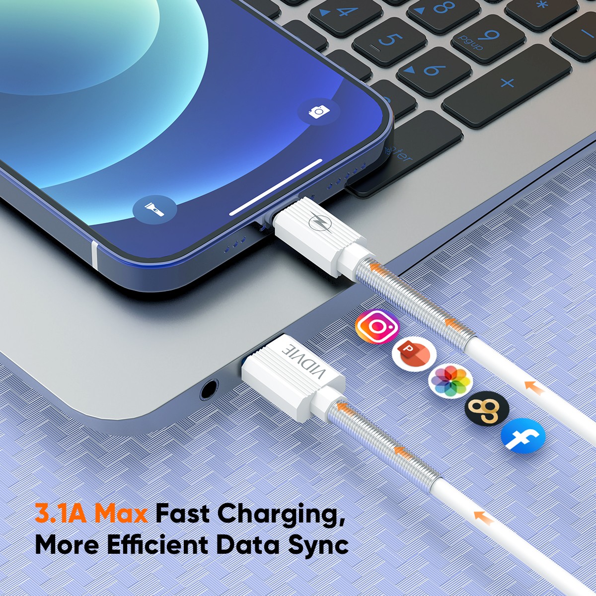 Spring Fast Charging Data Cable for iphone thumbnail 4